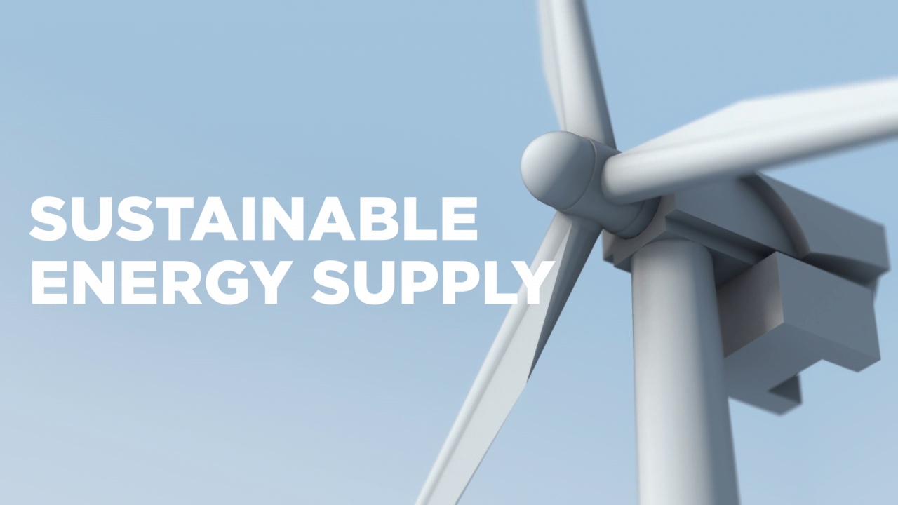 风力涡轮机。可持续能源供应。自然的补充资源。视频下载