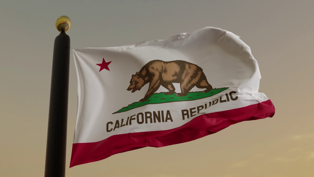 美国加利福尼亚州的国旗视频下载