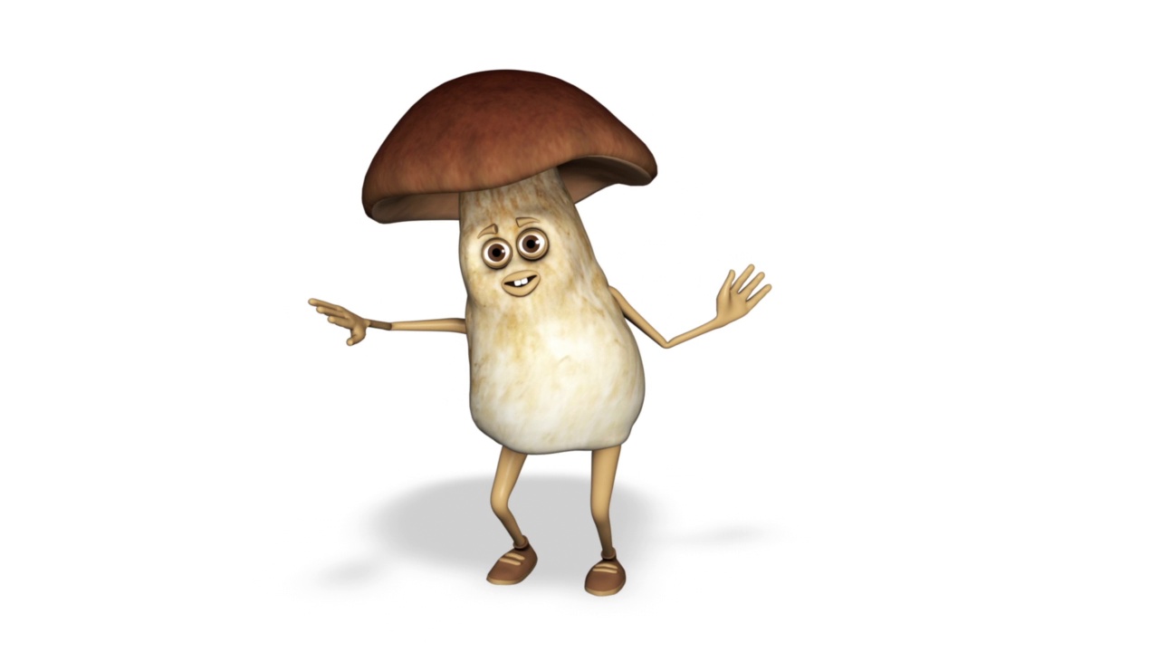 蘑菇跳舞快乐的圈白色背景视频下载