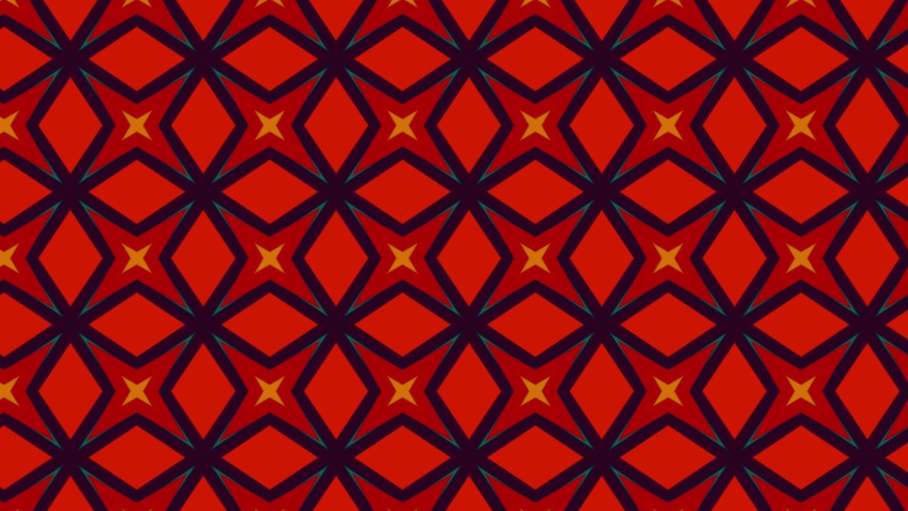 新潮的几何民族抽象彩色背景，三角形，正方形。规划。红色菱形无缝图案与垃圾摇滚效果动画。视频素材