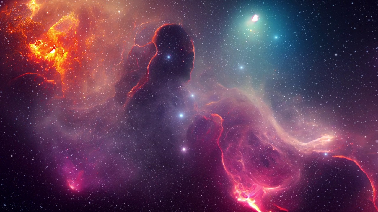 4K太空中美丽的星云雾视频素材