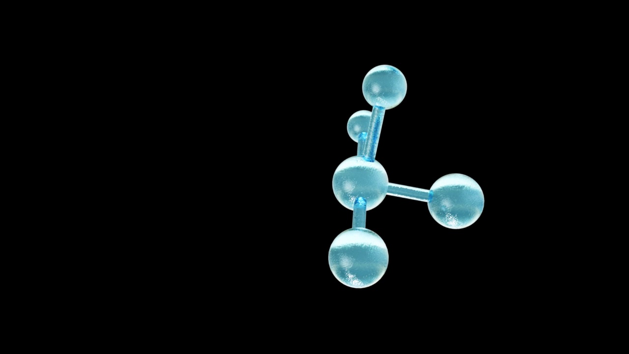 3D动画分子宏原子细胞精华液乳霜，胶原蛋白透明水晶精华液和维生素护肤，清晰的背景。视频下载