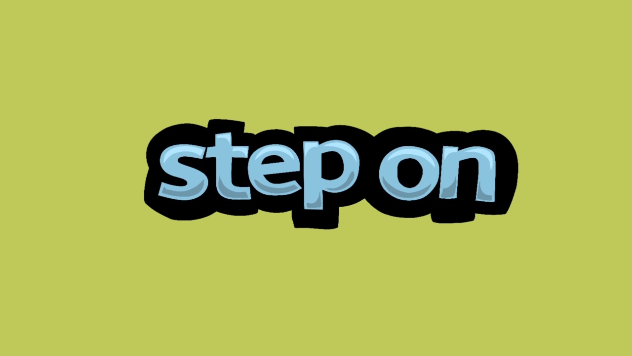 黄色屏幕动画视频写的STEP ON视频素材