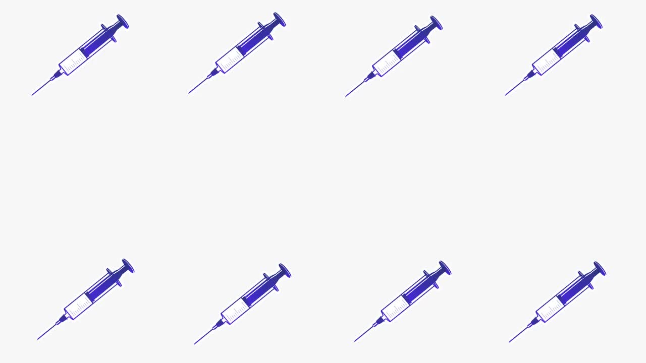 白色图案的冠状病毒疫苗注射器视频下载
