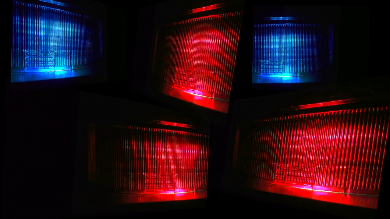 紧急闪烁的红色和蓝色信号灯视频素材