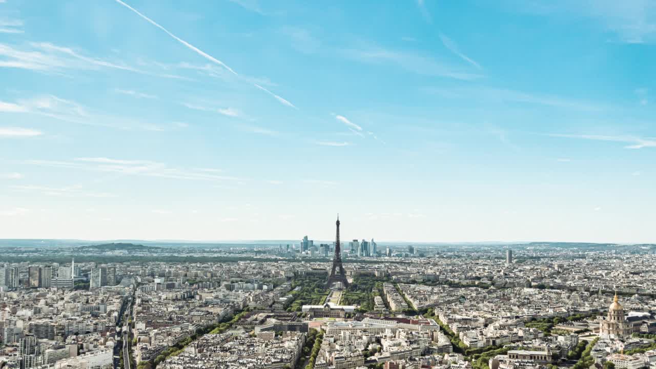 延时度假巴黎城市景观视频素材