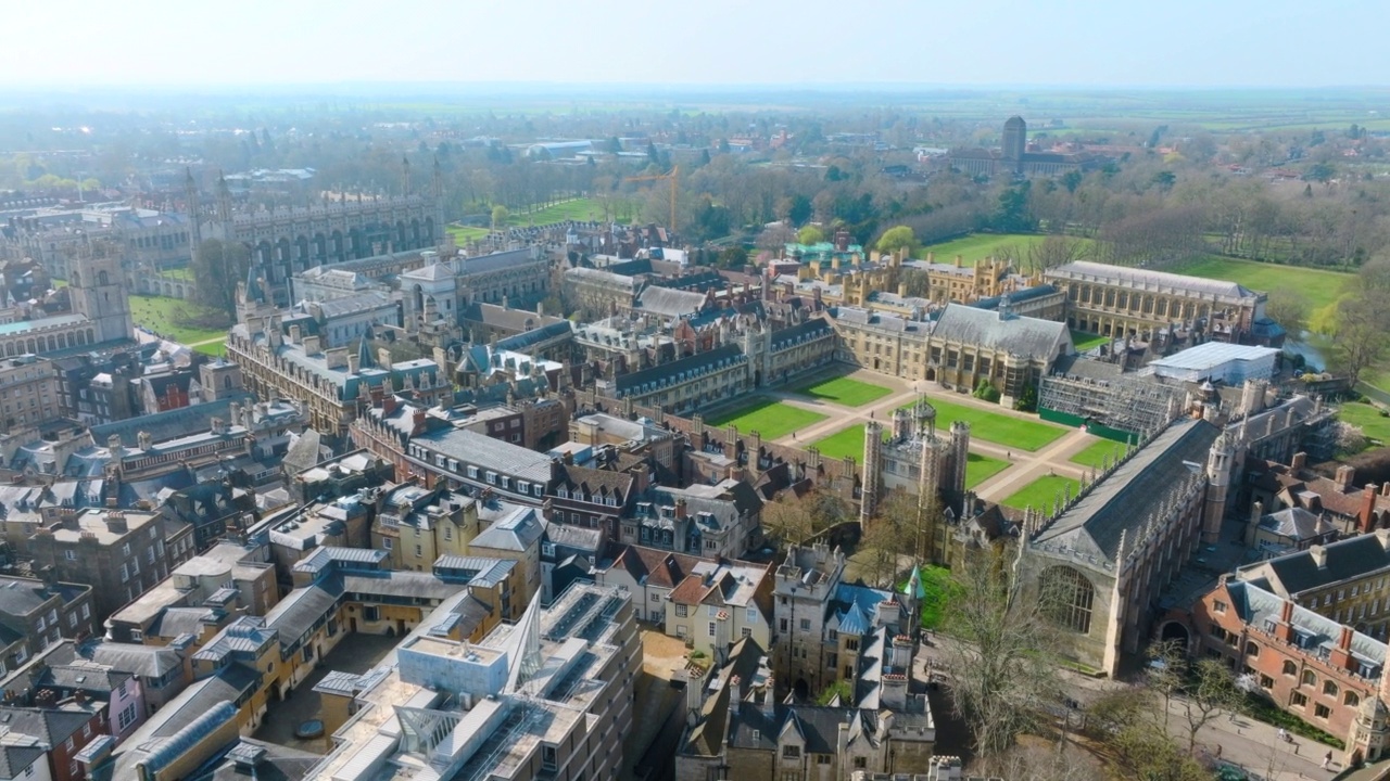 鸟瞰剑桥市，英国视频下载