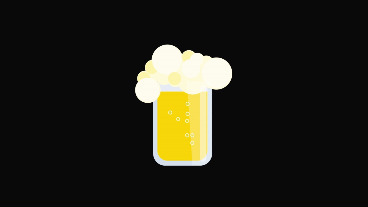 啤酒杯图标运动图形动画与阿尔法通道，透明背景，ProRes 444视频素材