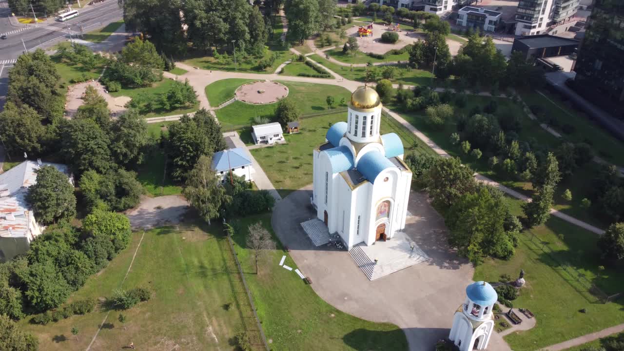 假设教堂。位于俄罗斯圣彼得堡的Malaya Okhta区视频下载