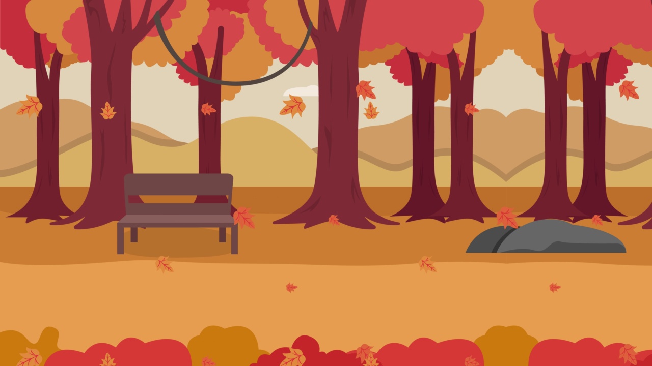美丽安静的公园，秋天空板凳视频下载
