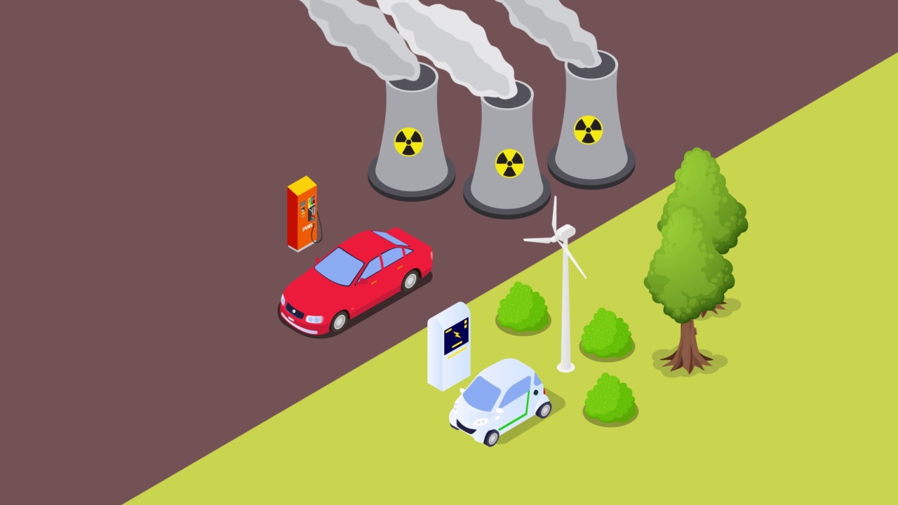 汽油车比电动汽车污染更严重视频素材