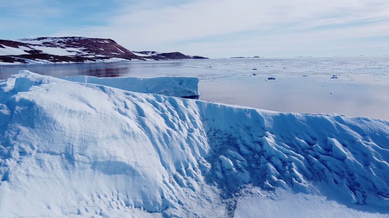 极地自然环境中的巨大高冰冰川。视频下载