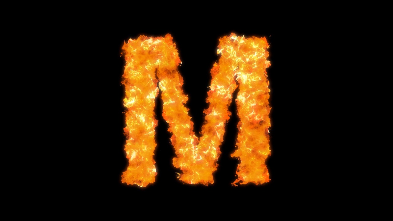 字母M燃烧视频下载