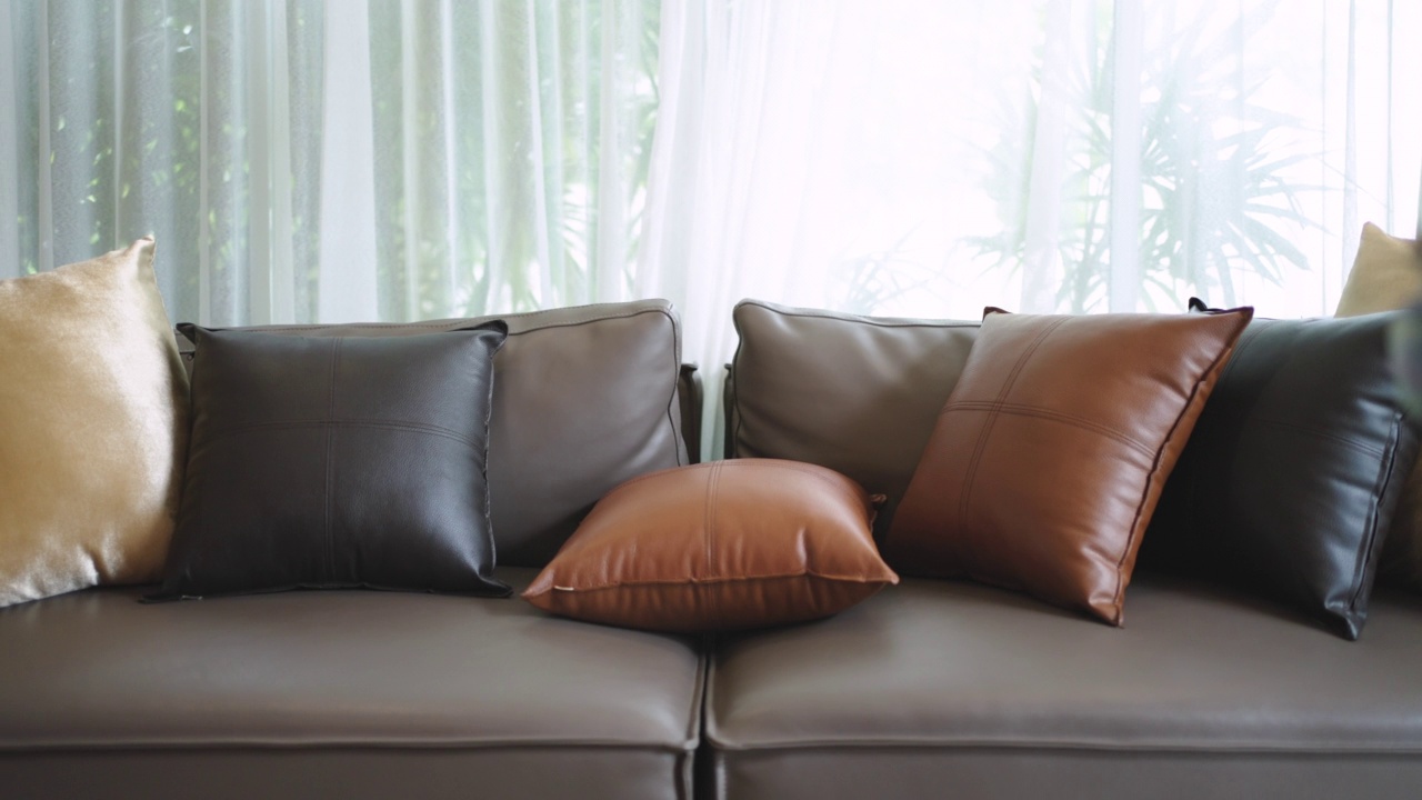 多利拍摄的豪华沙发在客厅视频素材