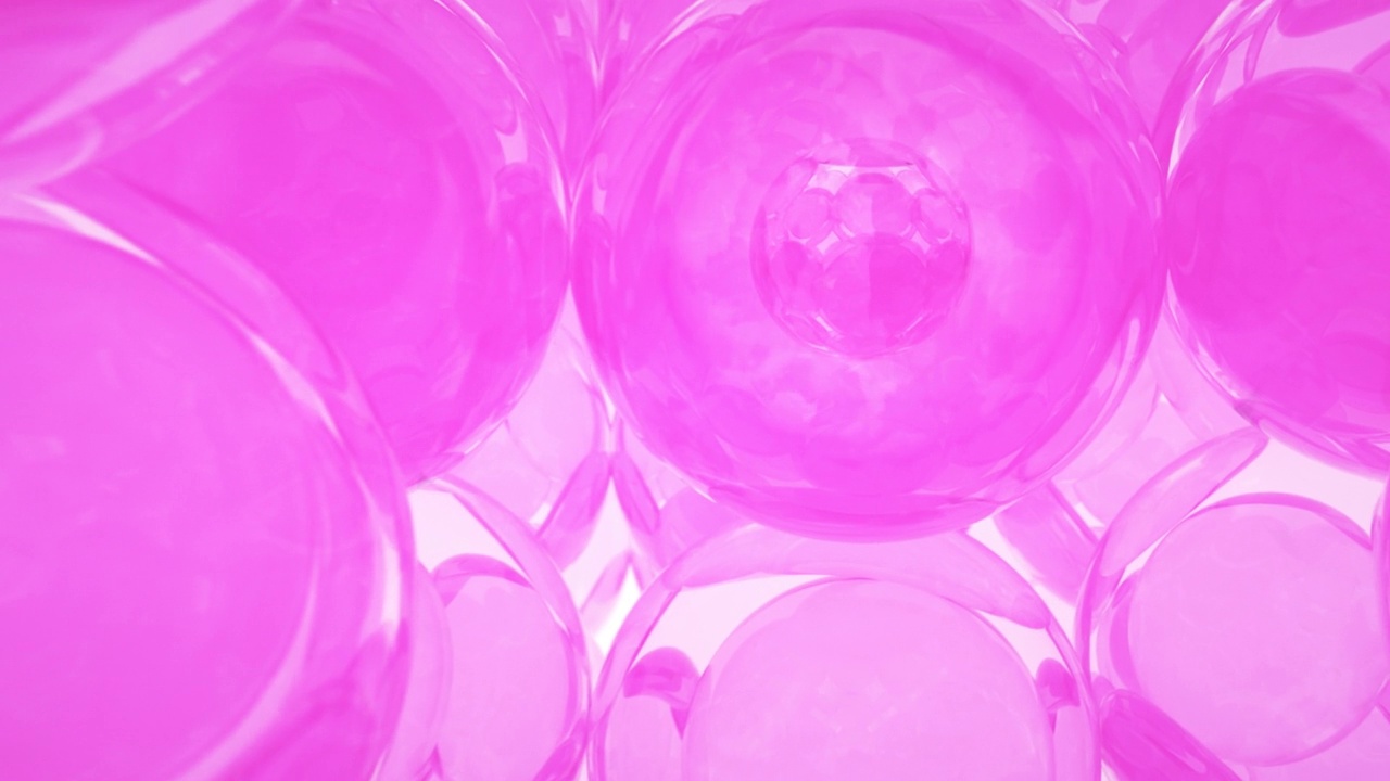 3D动画分子宏原子细胞精华液面霜胶原透明背景视频素材