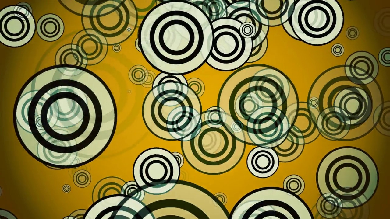 黄色背景上的抽象圆圈视频下载