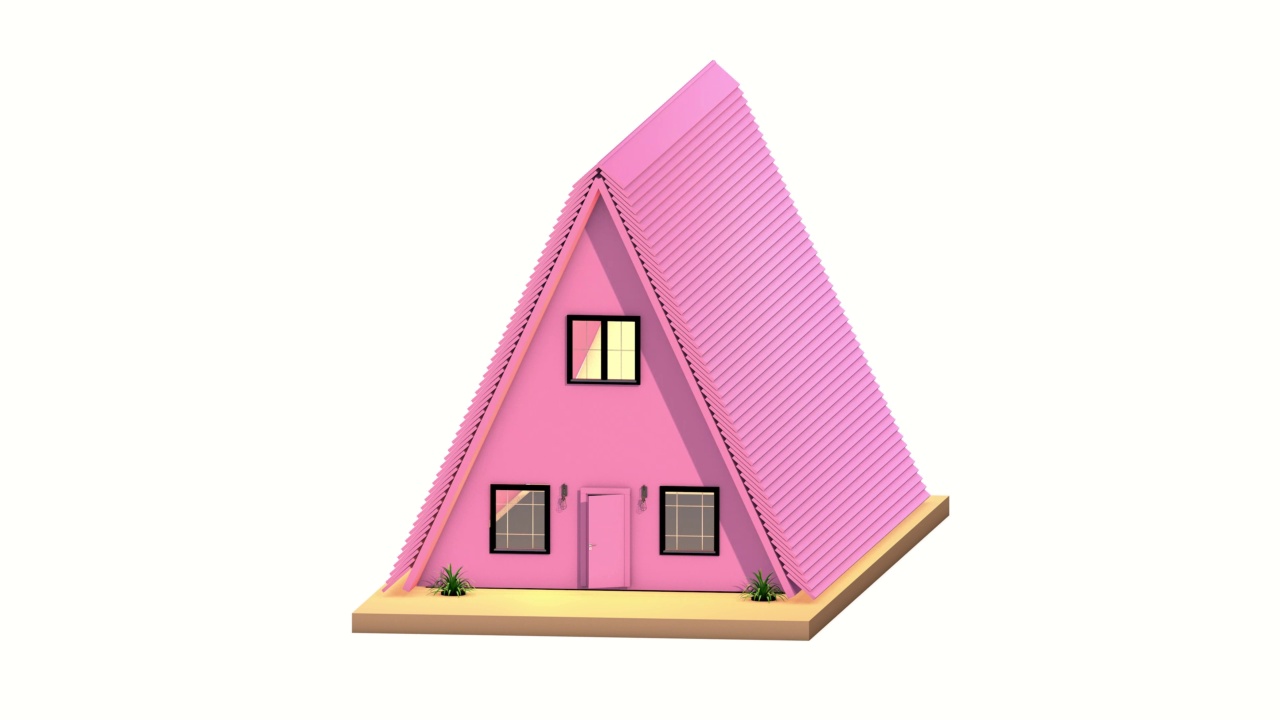 粉色小房子，3D动画。房地产与抵押概念。视频下载