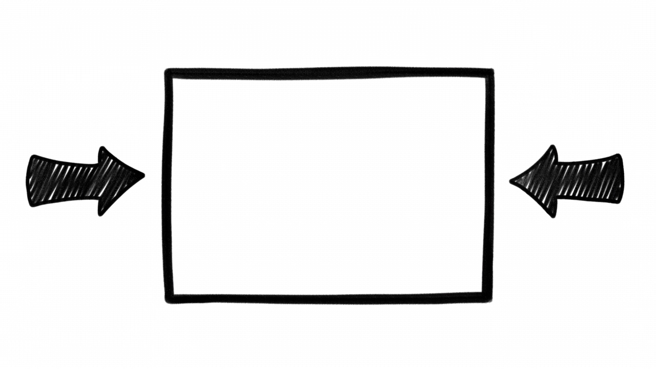 两个涂鸦箭头指向一个空框。白色背景的可循环手绘定格动画视频下载