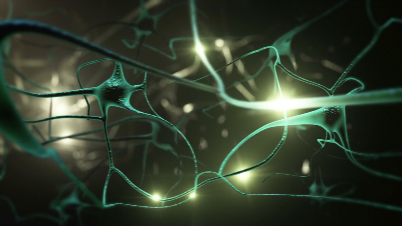 神经元。绿色的。Loopable。视频素材