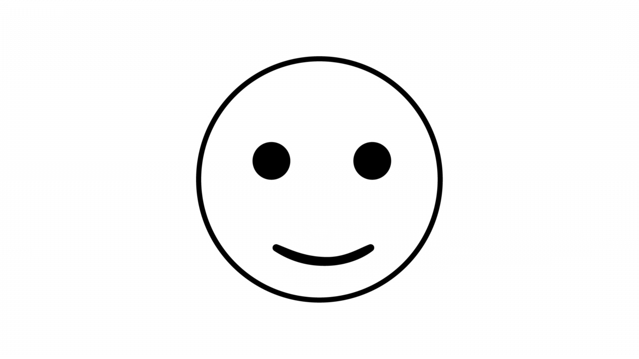 画你自己的笑脸动画，表情符号，笑脸-不同的含义:平静，微笑，悲伤。白色背景。这个空间视频下载
