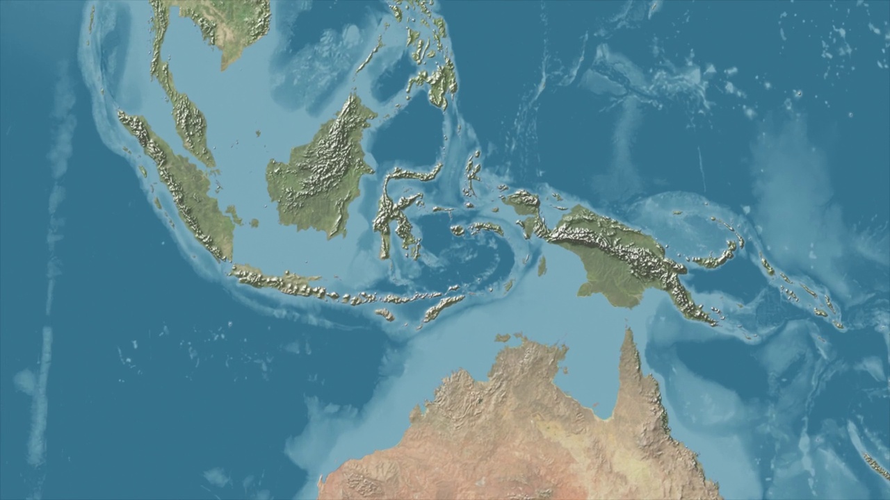 巴布亚新几内亚放大了没有文字的世界地图视频下载