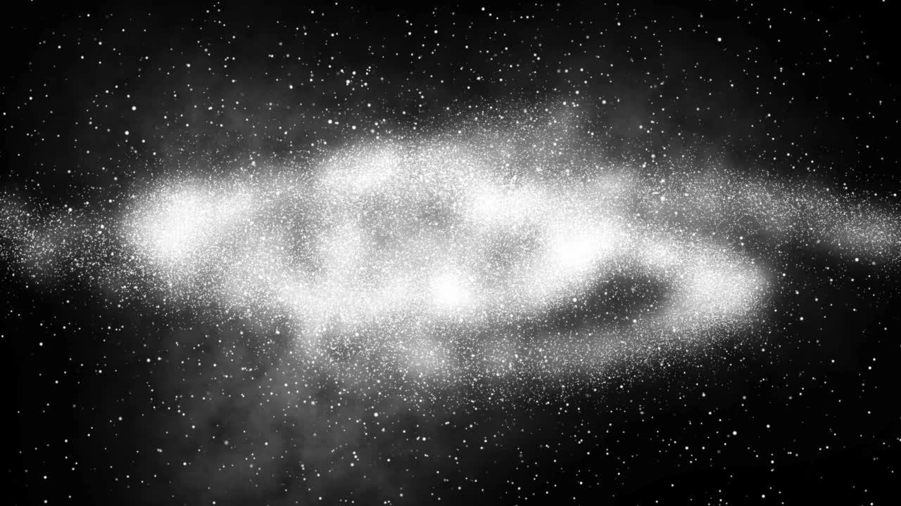 4K - 3D美丽的星系与明亮的白色闪烁的星星，飞行在深空，抽象视图星云空间宇宙运动背景素材视频素材