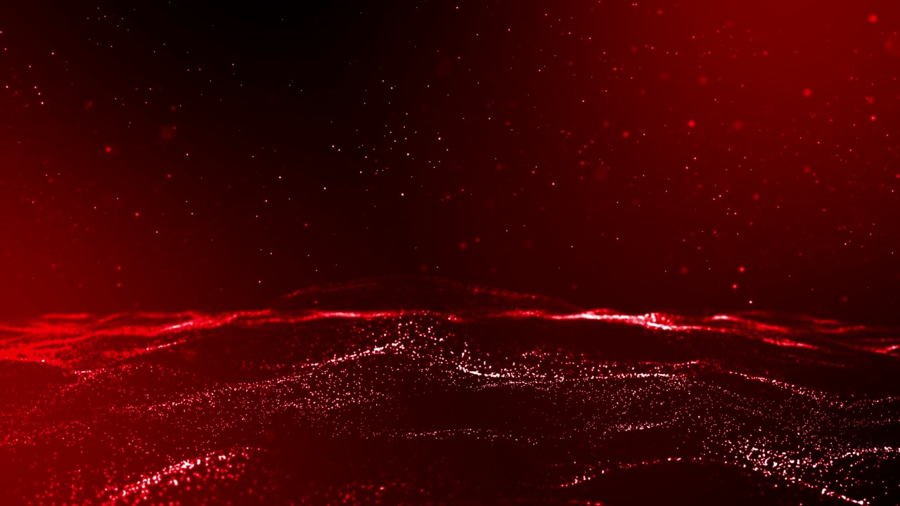 离焦离焦粒子背景(红色)与发光惊人的深度-循环股票视频视频素材