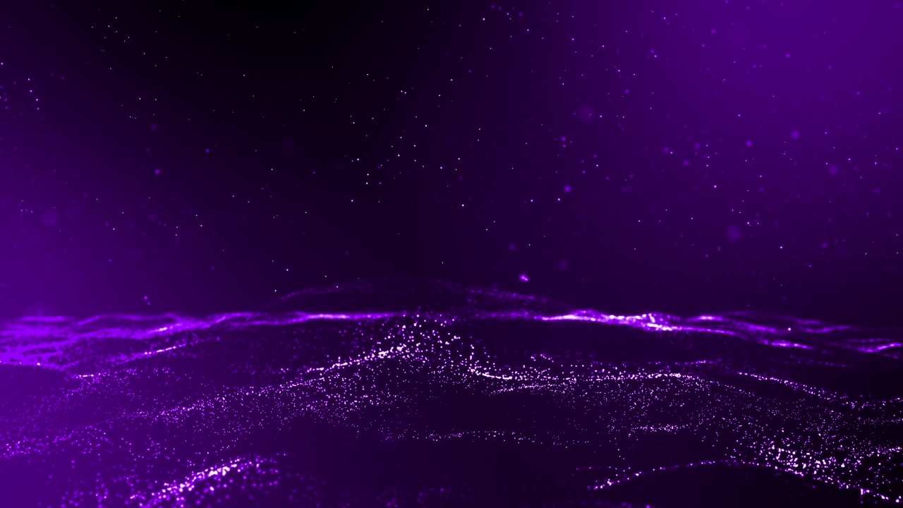 离焦离焦粒子背景(紫色)与发光惊人的深度-循环股票视频视频素材