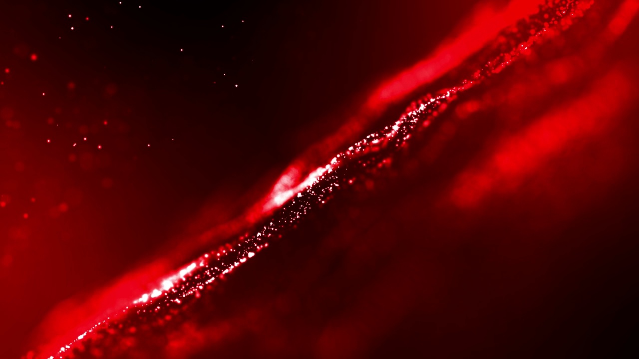 离焦离焦粒子背景(红色)与发光惊人的深度-循环股票视频视频素材