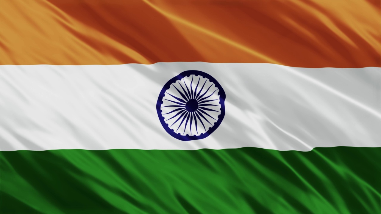 4K印度国旗动画库存视频-印度国旗挥舞-印度国旗库存视频视频下载