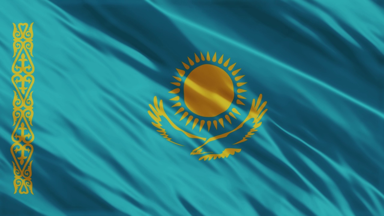 4K哈萨克斯坦国旗动画库存视频-哈萨克斯坦国旗挥舞-哈萨克斯坦国旗库存视频视频下载