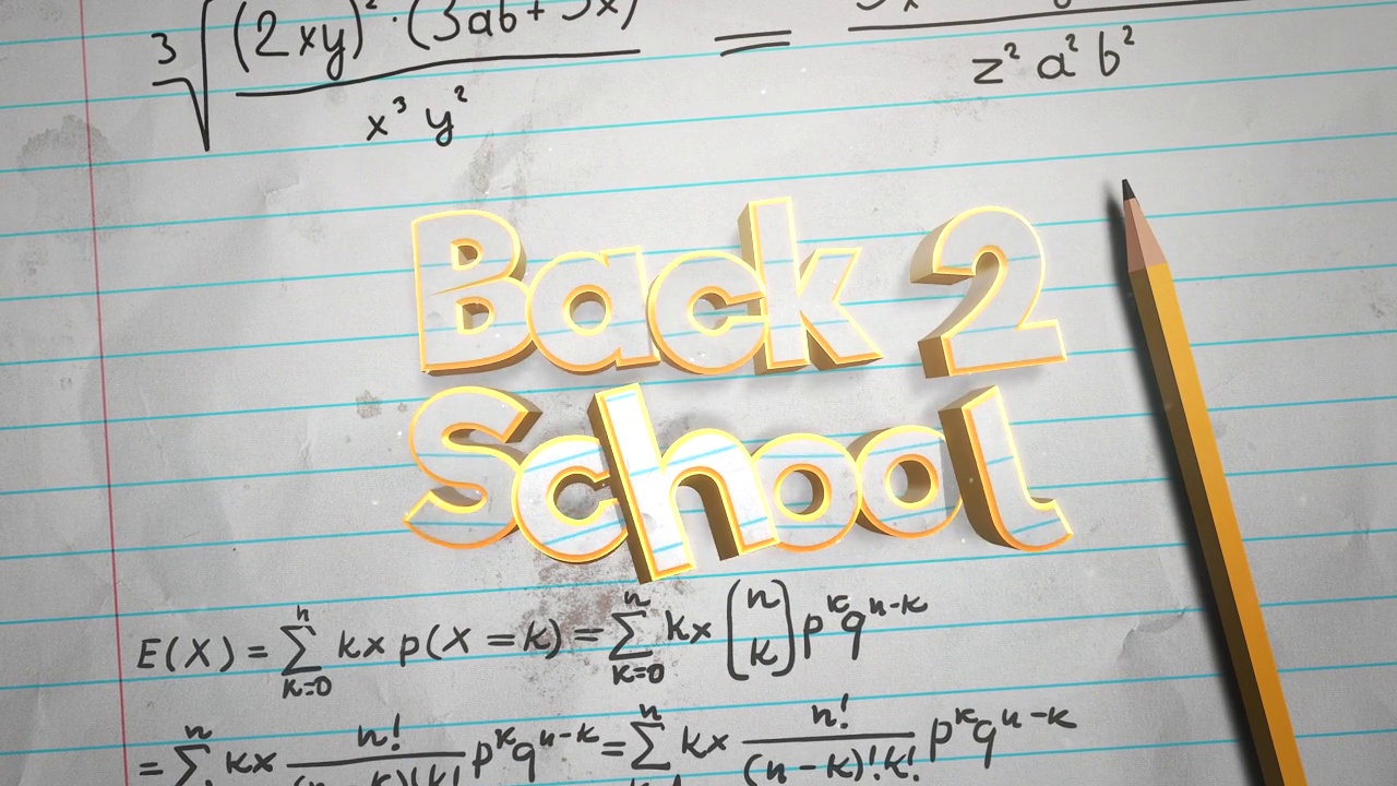 背2学校纸上的数学公式视频素材