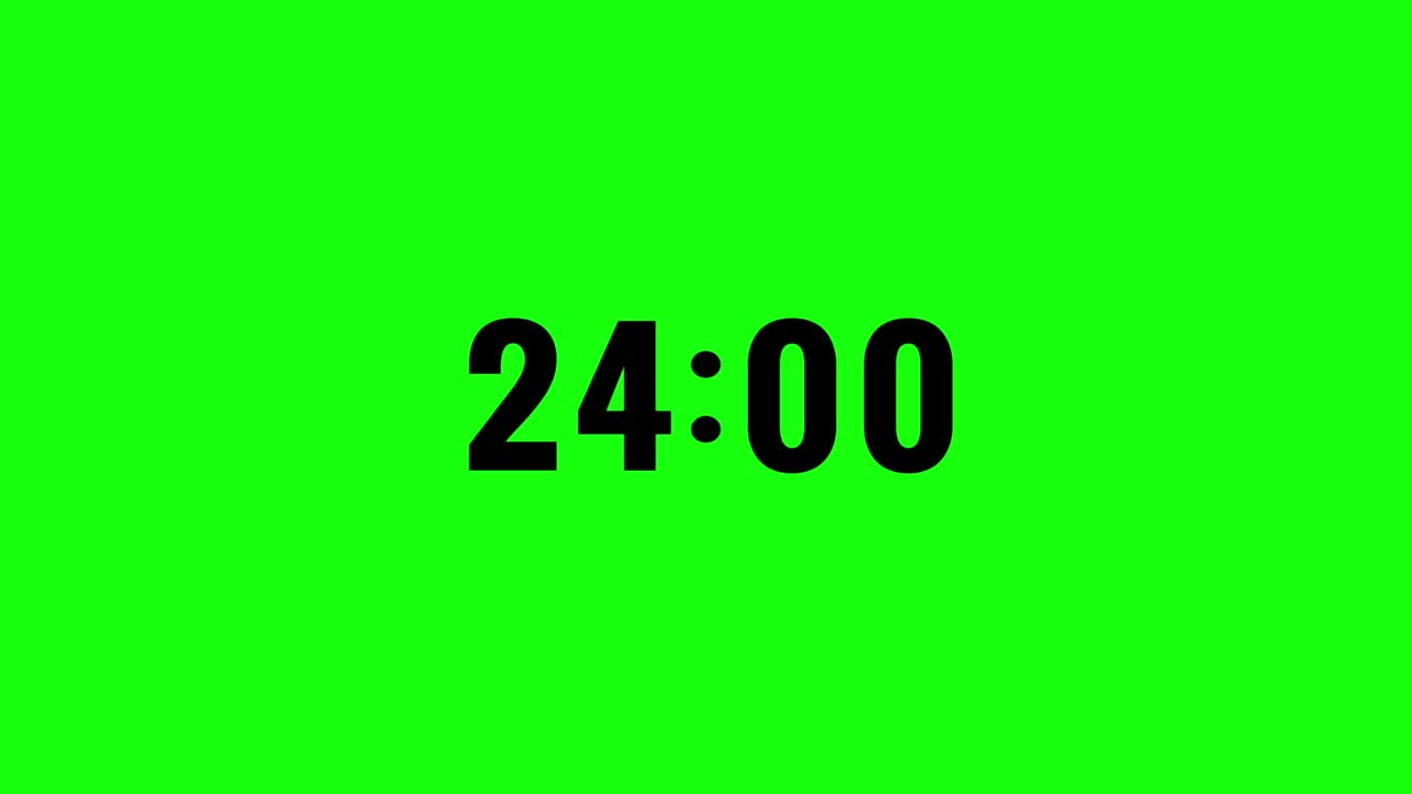 4K数字滑动倒计时时钟计时器在24小时到零进展或10000秒到零秒。绿色屏幕背景上的黑色文字数字。元素为色度键概念视频下载