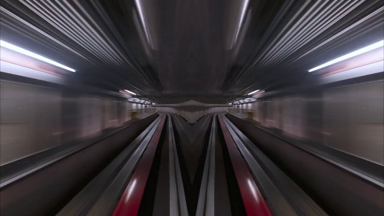通过地下铁路隧道的高速延时旅行-连续循环视频素材