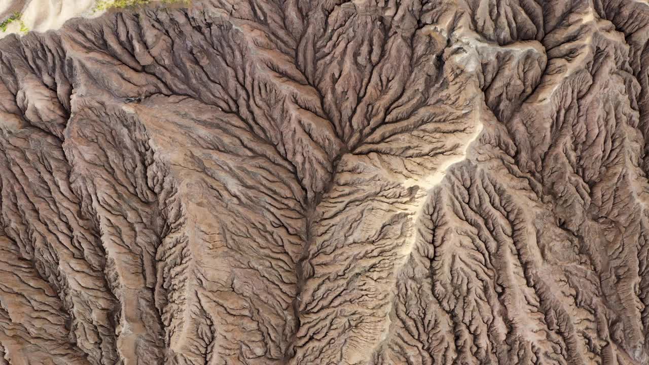 沙岩的纹理和纹路之美，代表风和水吹造成的土壤表面纹路。视频下载