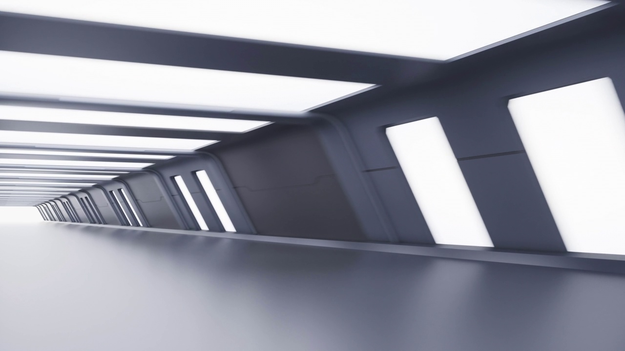 未来风格的空隧道，3d渲染。视频素材