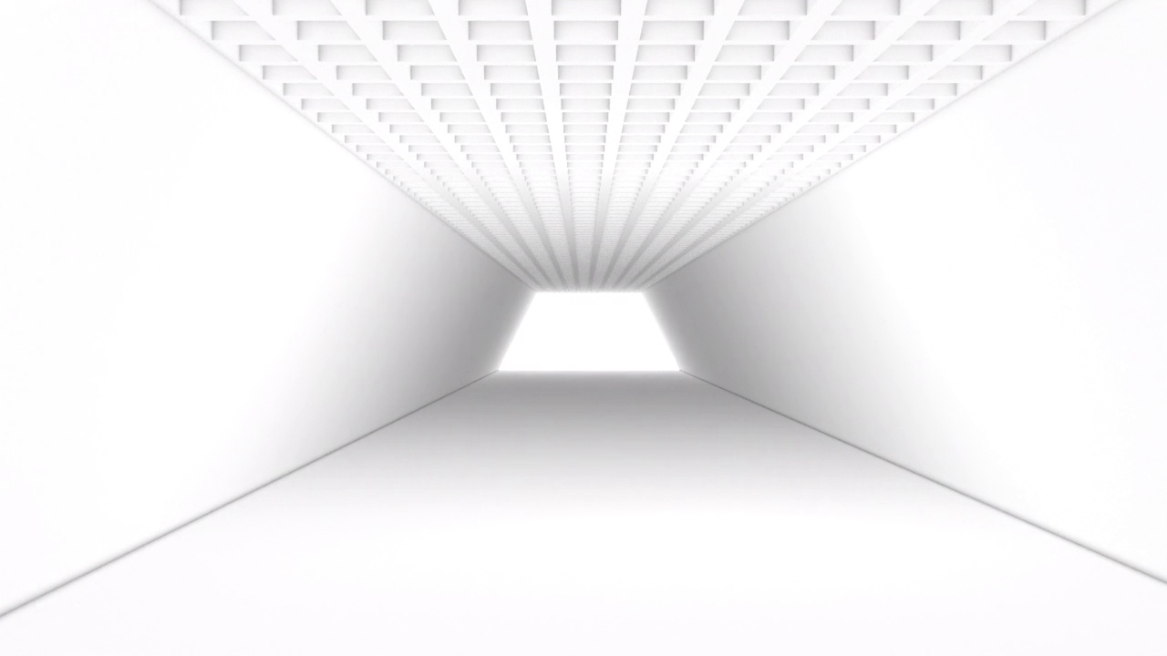 白色走廊未来科技现代最小抽象空间4k视频素材