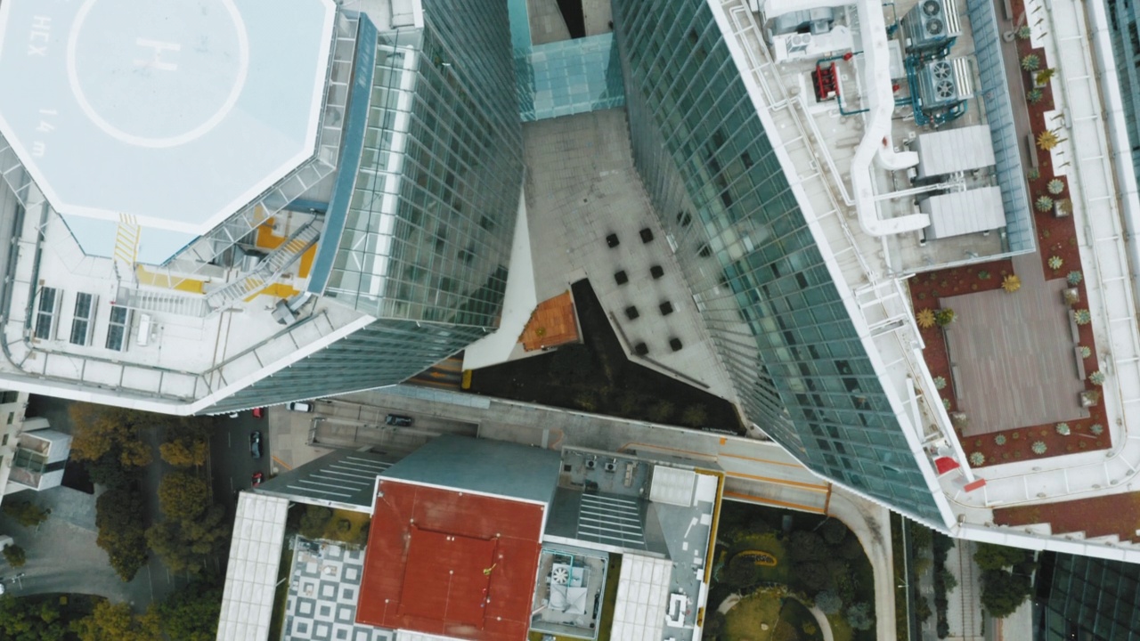 无人机建造的现代建筑视频素材