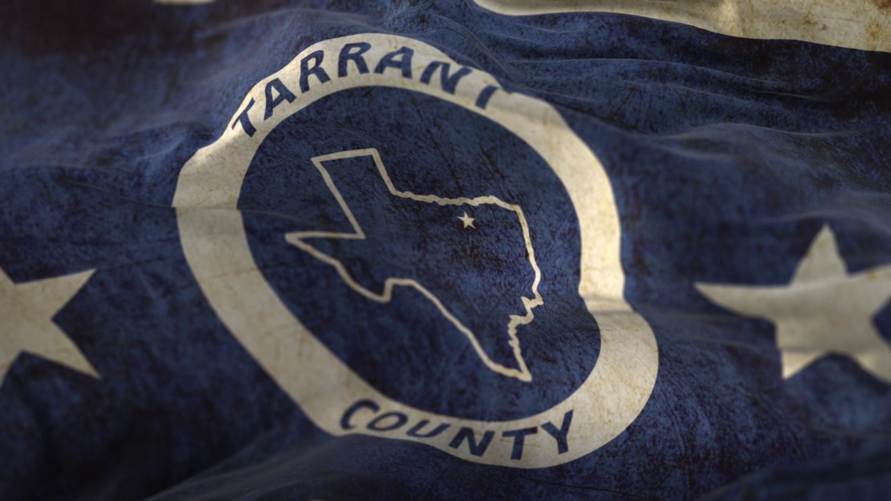 塔伦特县旧旗，美国德克萨斯州-环视频下载