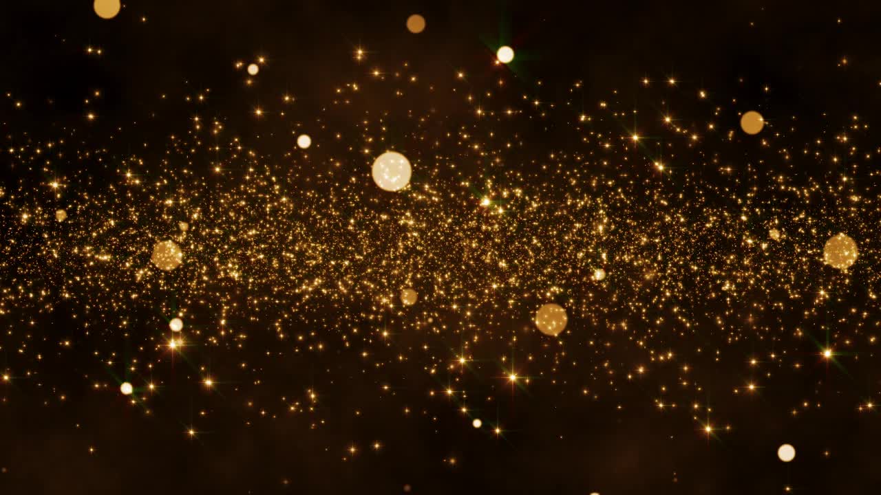 闪亮闪烁的金色粒子-可循环视频素材