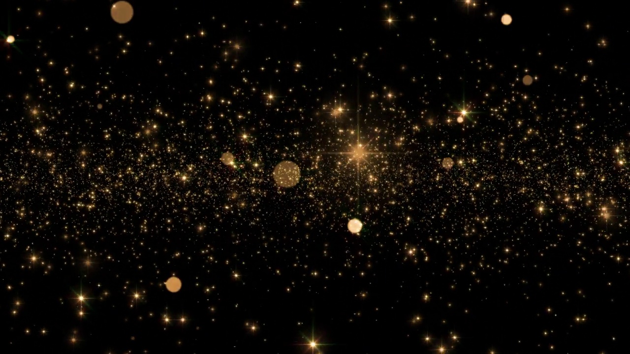 闪亮闪烁的金色粒子-可循环视频素材