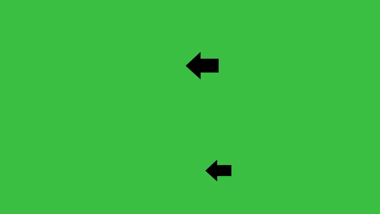 绿色背景上的左方向箭头。视频素材