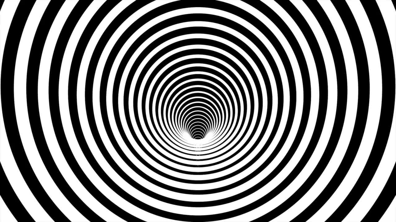 白色和黑色条纹的动画催眠隧道。无缝循环。视频下载