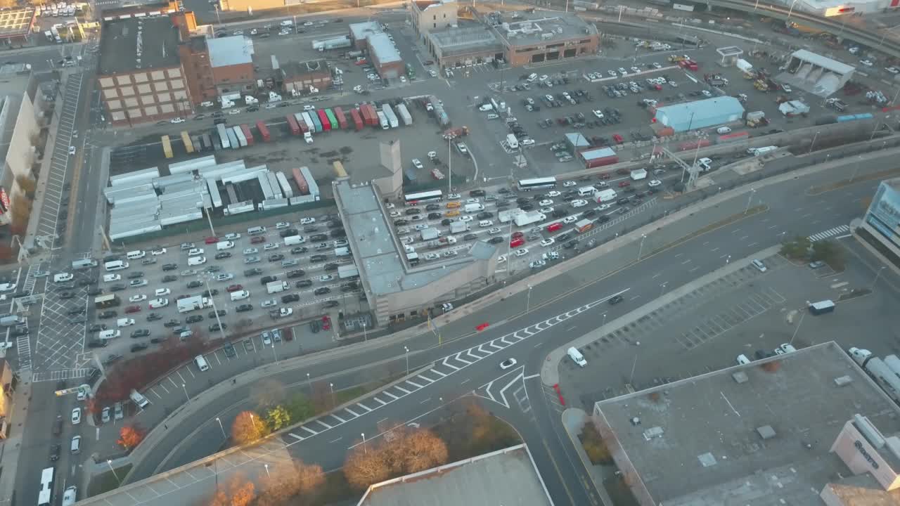 鸟瞰图荷兰隧道入口4k视频下载
