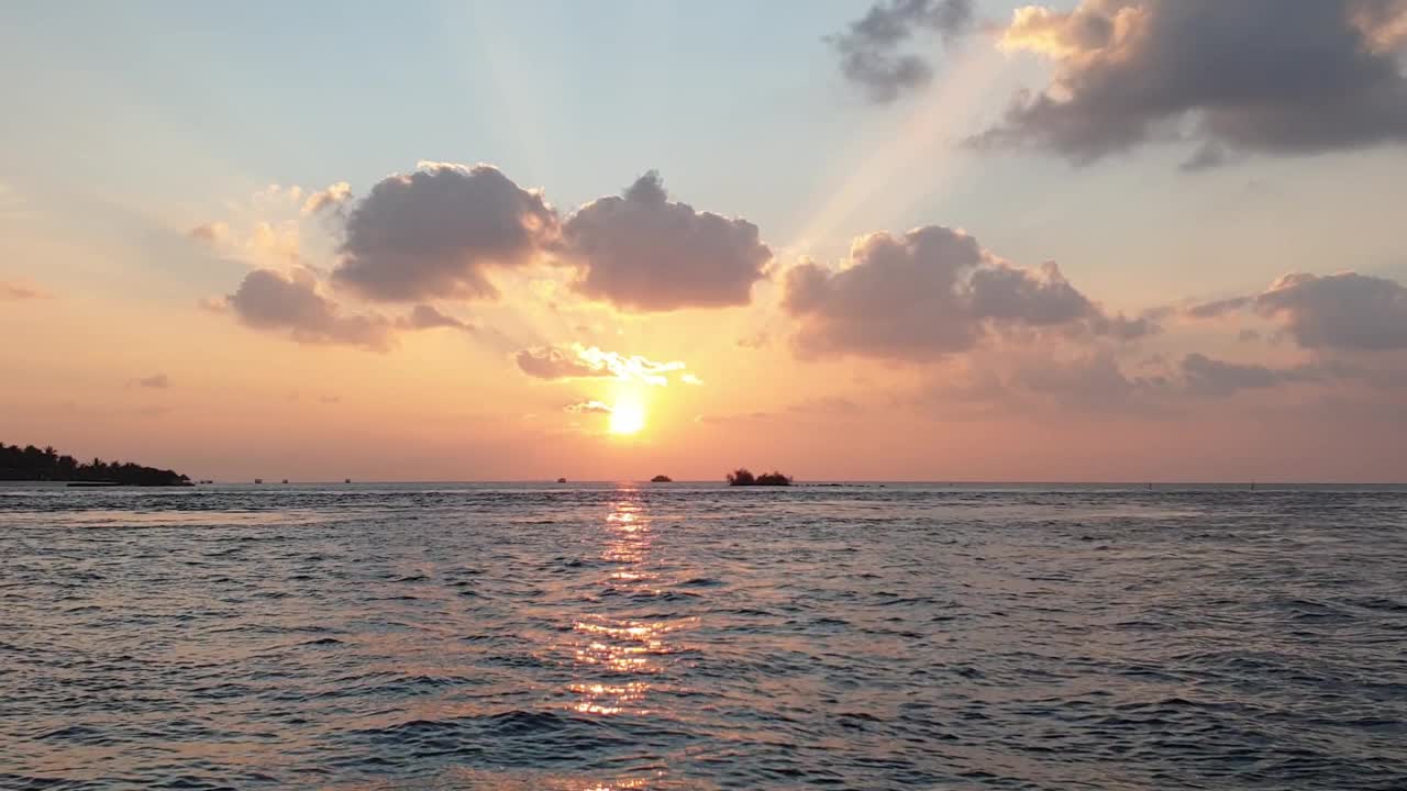 从黄昏到马尔代夫海滨岩石上的螃蟹倾斜视频素材