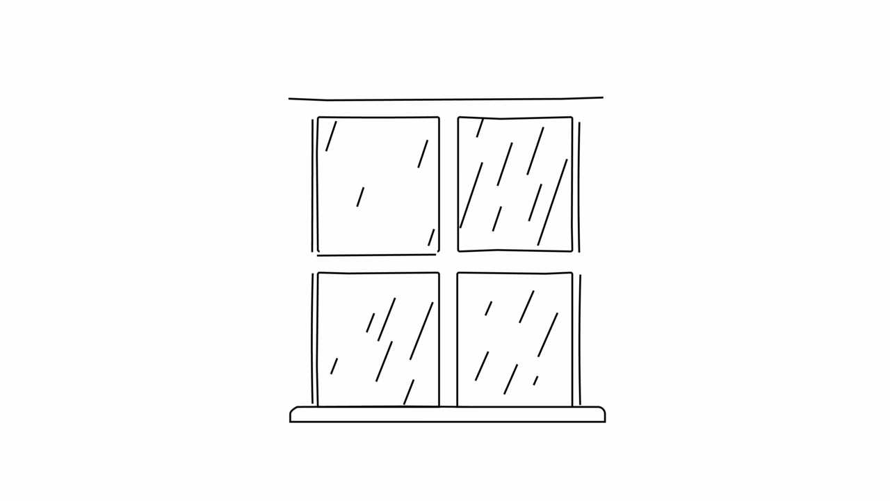 自绘窗外雨的动画。循环视频下载