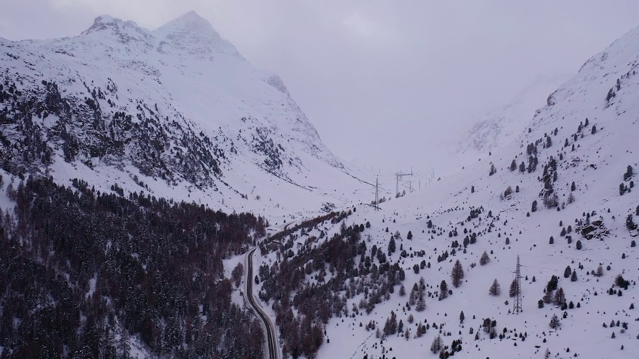 瑞士冬季的朱利尔山口视频素材