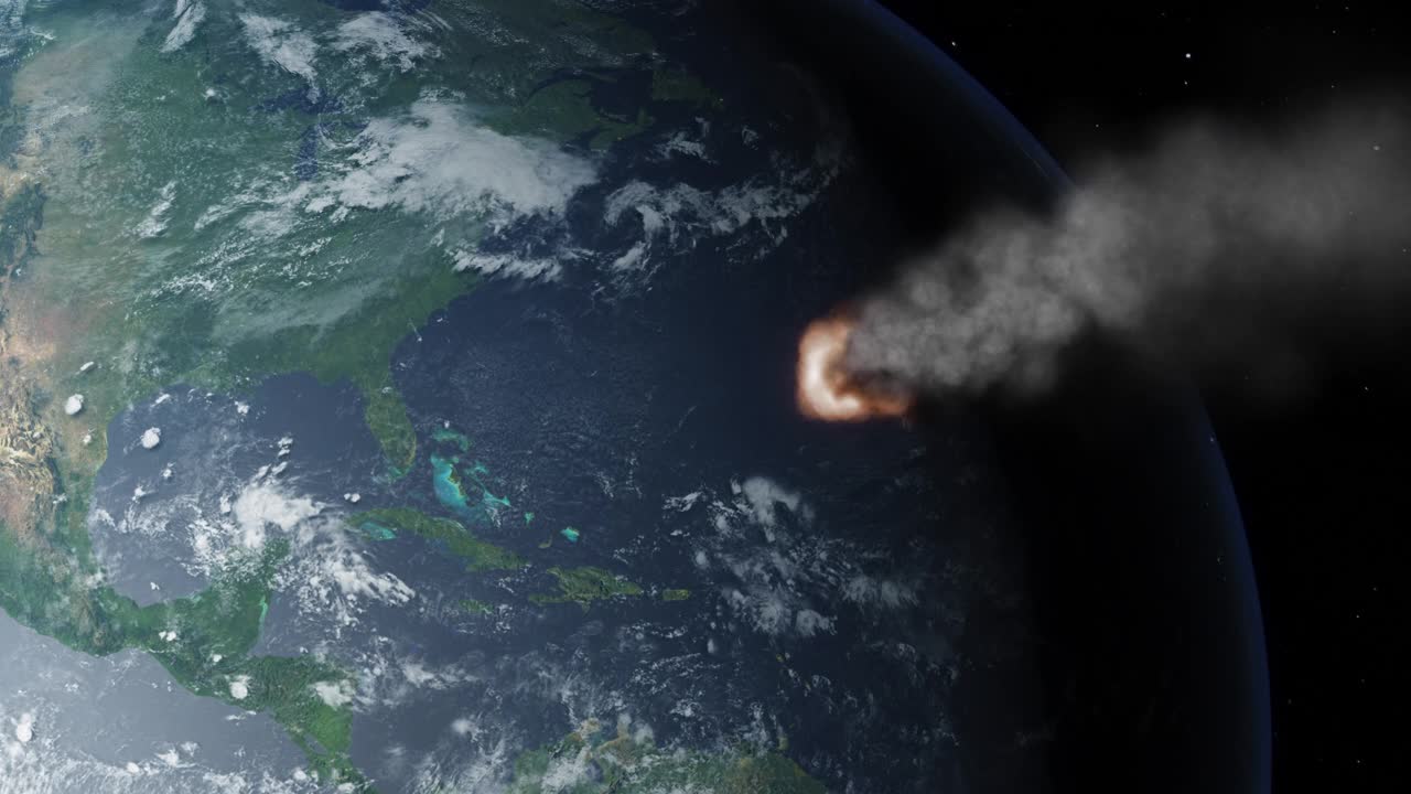 小行星即将撞击地球视频素材