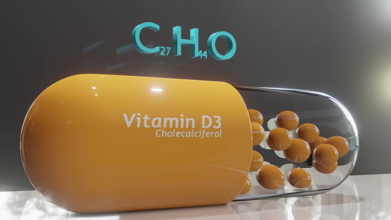 维生素D3胆钙化醇胶囊视频素材