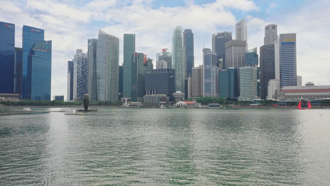 新加坡滨海湾商业区视频素材